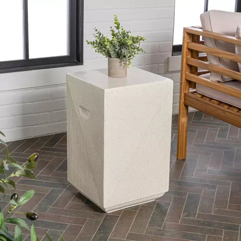 Table d'appoint carrée minimaliste contemporaine, intérieur/extérieur