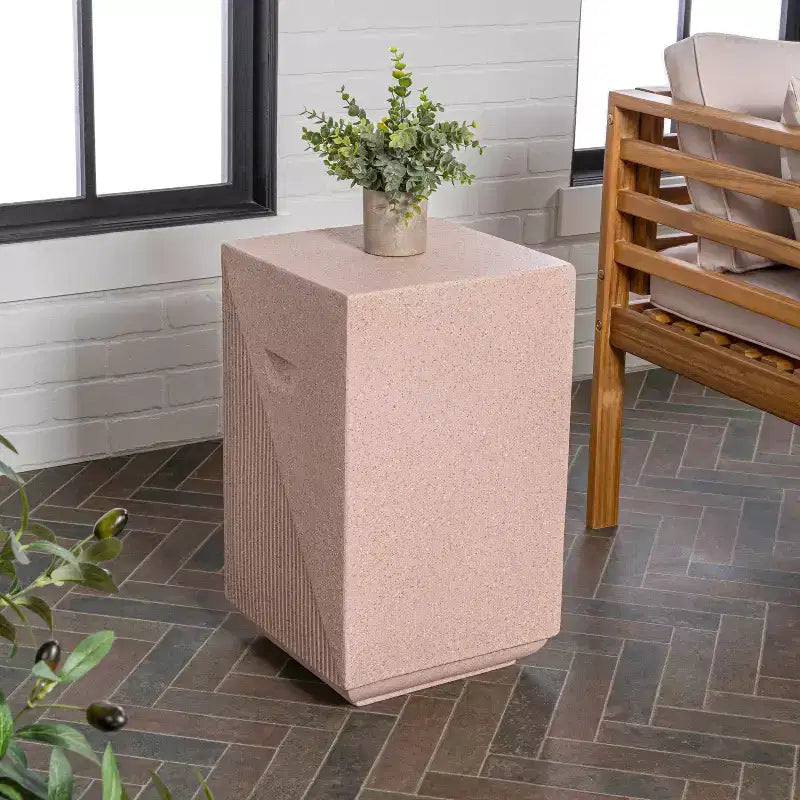 Table d'appoint carrée minimaliste contemporaine, intérieur/extérieur