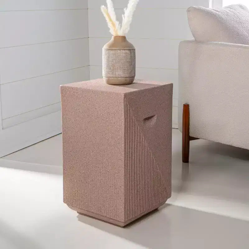 Table d'appoint carrée minimaliste contemporaine, intérieur/extérieur
