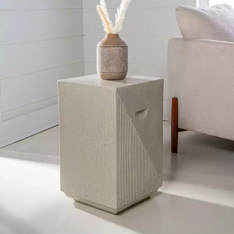 Table d'appoint carrée minimaliste contemporaine, intérieur/extérieur