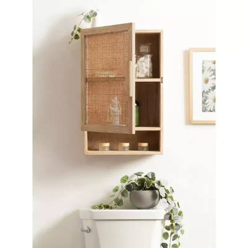 Armoire murale en rotin naturel