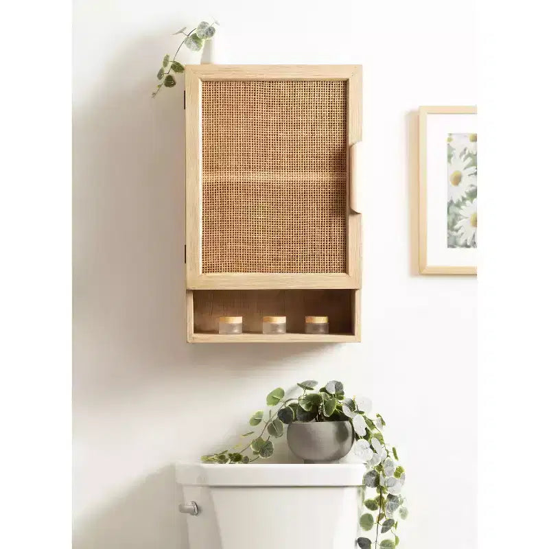 Armoire murale en rotin naturel