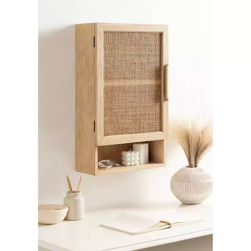 Armoire murale en rotin naturel