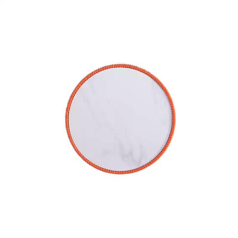 Table d'appoint moderne recouverte de similicuir avec plateau en céramique aspect marbre