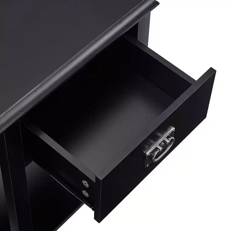 Lot de 2 tables de chevet avec station de charge, table d'appoint noire avec ports USB, tables de chevet avec étagère de rangement à 3 tiroirs