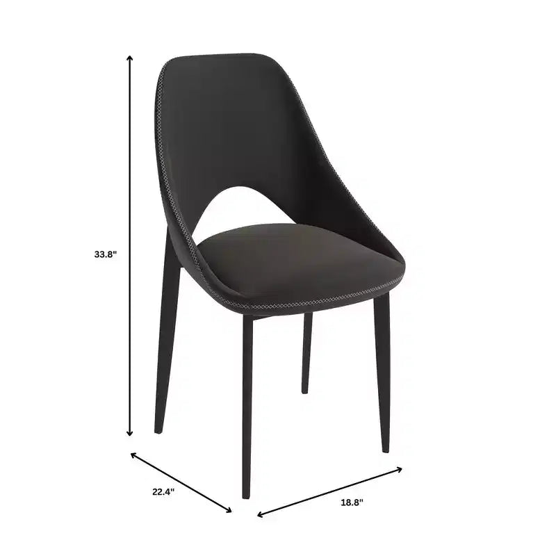 Chaise de salle à manger moderne, assise en tissu rembourré avec pieds en métal, assise d'appoint confortable pour la cuisine, la salle à manger ou le bureau