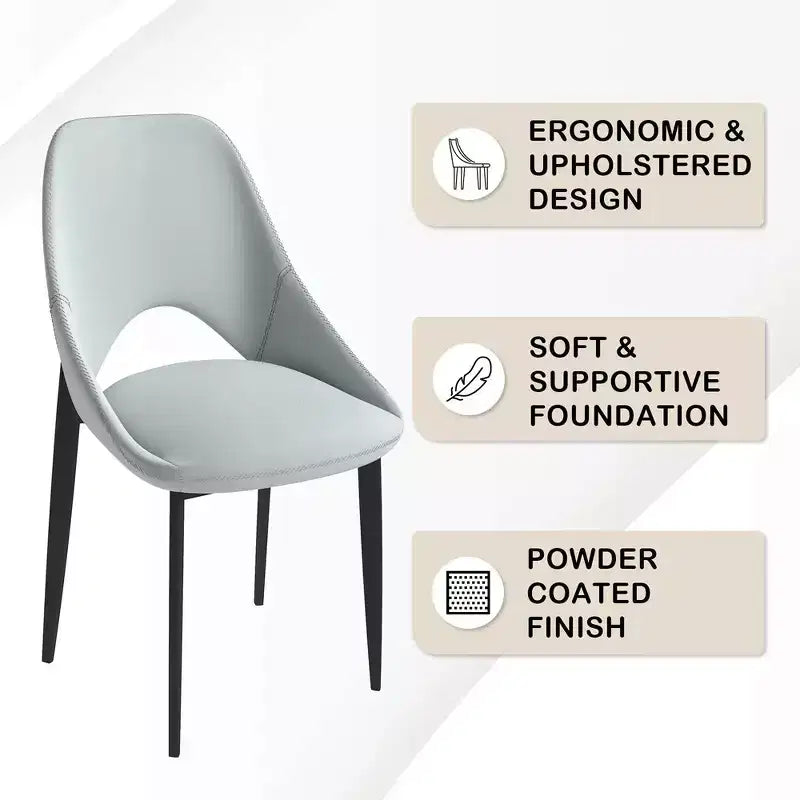 Chaise de salle à manger moderne, assise en tissu rembourré avec pieds en métal, assise d'appoint confortable pour la cuisine, la salle à manger ou le bureau