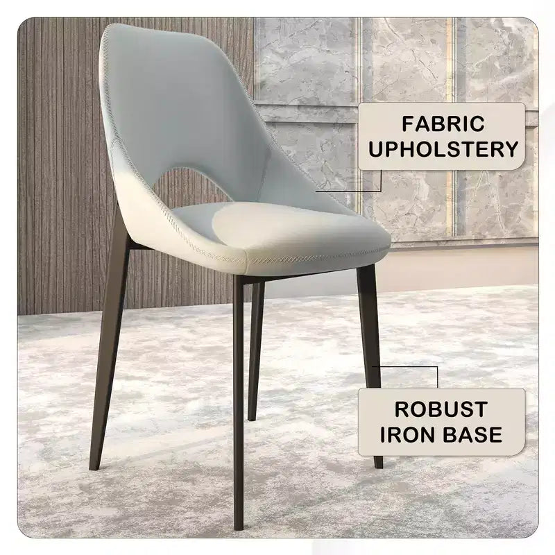 Chaise de salle à manger moderne, assise en tissu rembourré avec pieds en métal, assise d'appoint confortable pour la cuisine, la salle à manger ou le bureau