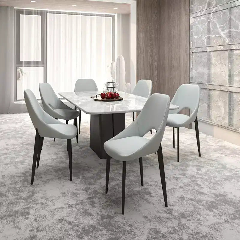 Chaise de salle à manger moderne, assise en tissu rembourré avec pieds en métal, assise d'appoint confortable pour la cuisine, la salle à manger ou le bureau