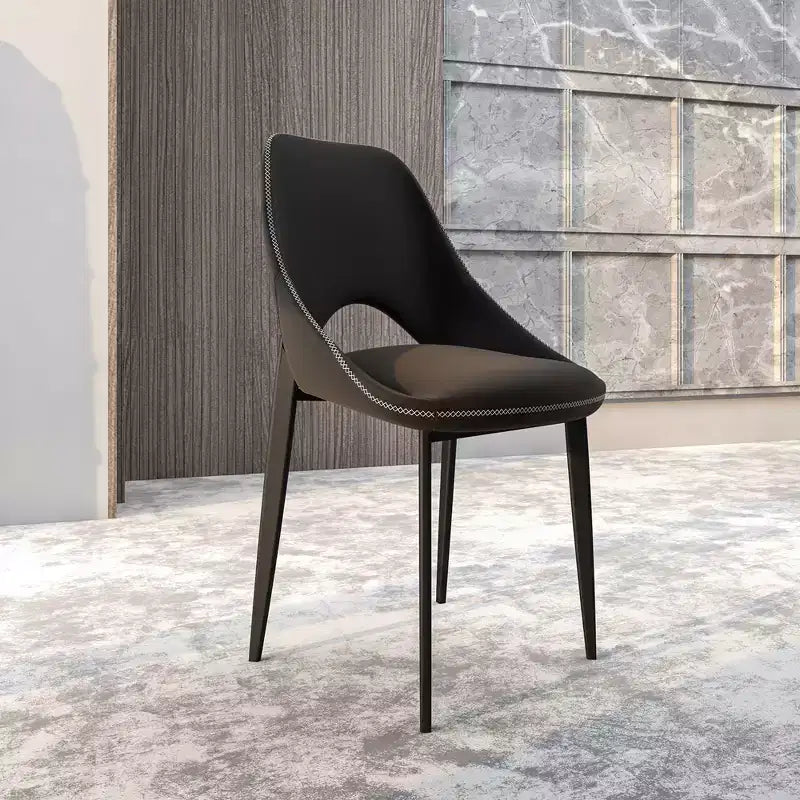 Chaise de salle à manger moderne, assise en tissu rembourré avec pieds en métal, assise d'appoint confortable pour la cuisine, la salle à manger ou le bureau