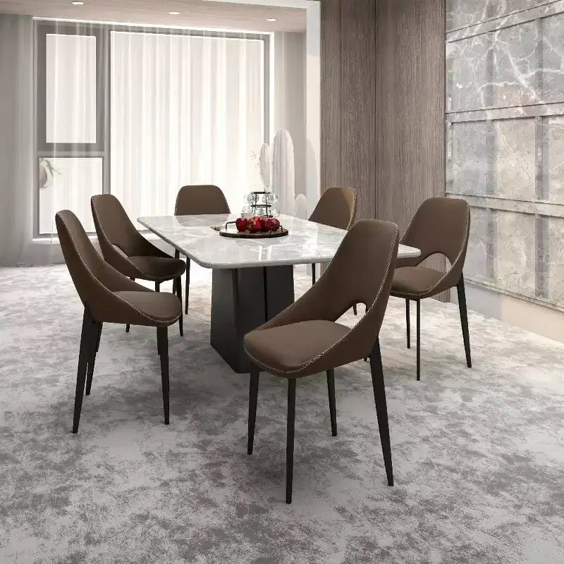 Chaise de salle à manger moderne, assise en tissu rembourré avec pieds en métal, assise d'appoint confortable pour la cuisine, la salle à manger ou le bureau