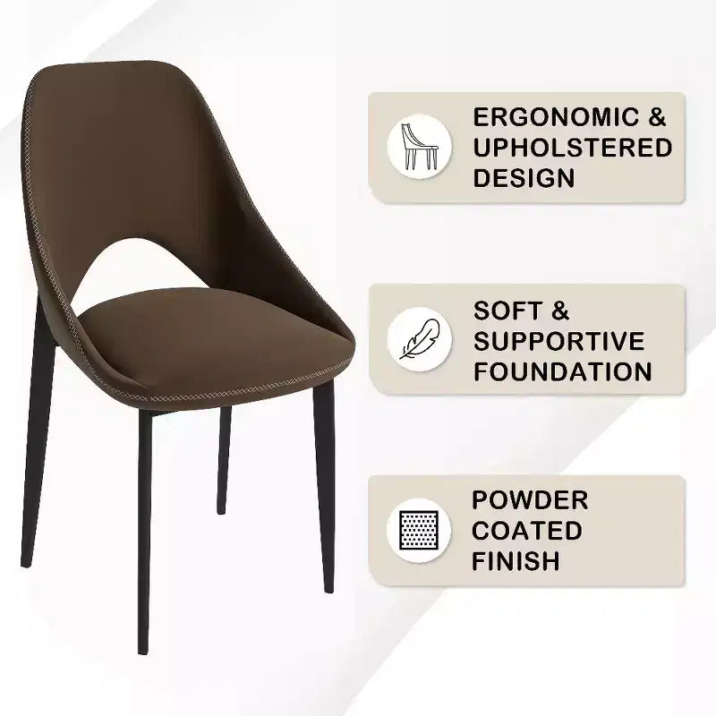 Chaise de salle à manger moderne, assise en tissu rembourré avec pieds en métal, assise d'appoint confortable pour la cuisine, la salle à manger ou le bureau