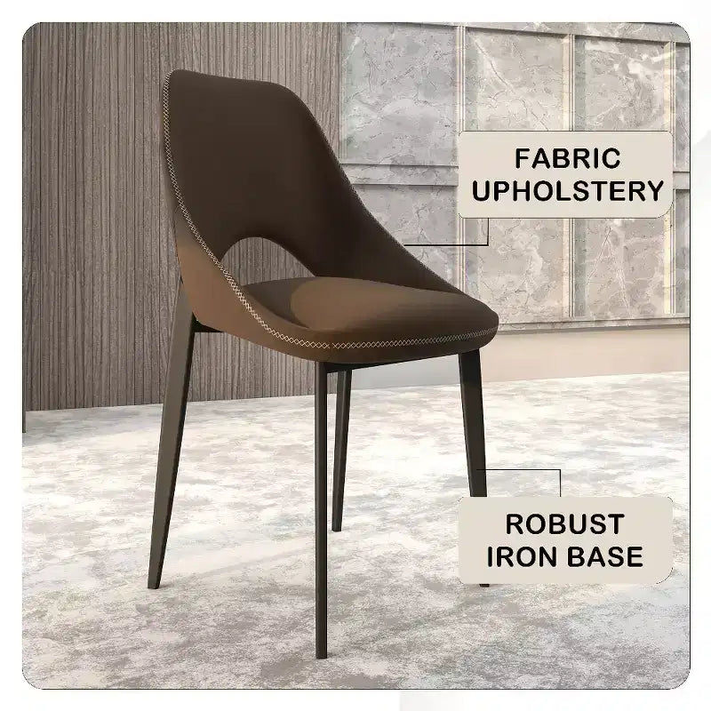 Chaise de salle à manger moderne, assise en tissu rembourré avec pieds en métal, assise d'appoint confortable pour la cuisine, la salle à manger ou le bureau