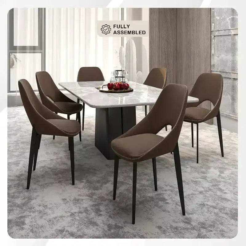 Chaise de salle à manger moderne, assise en tissu rembourré avec pieds en métal, assise d'appoint confortable pour la cuisine, la salle à manger ou le bureau