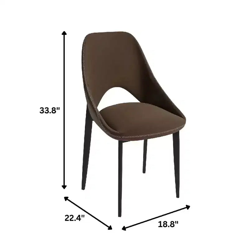 Chaise de salle à manger moderne, assise en tissu rembourré avec pieds en métal, assise d'appoint confortable pour la cuisine, la salle à manger ou le bureau