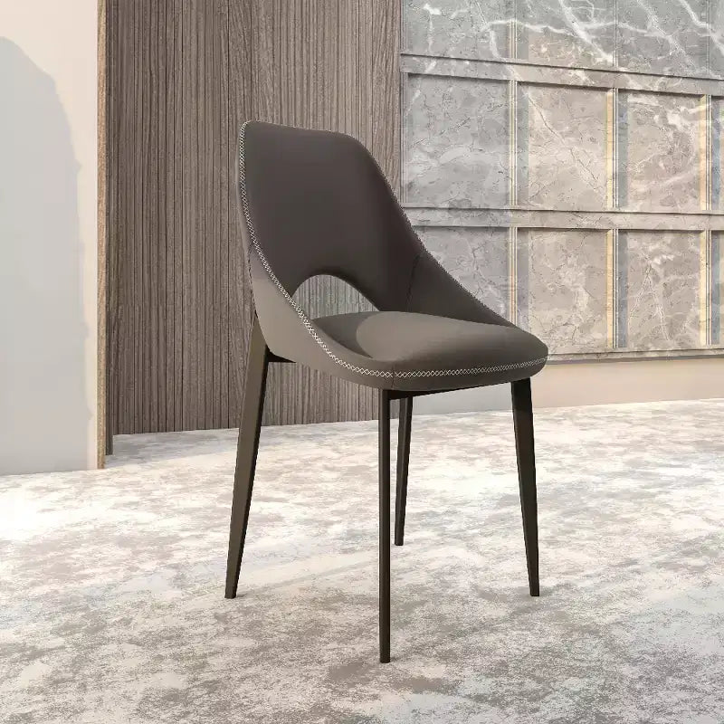 Chaise de salle à manger moderne, assise en tissu rembourré avec pieds en métal, assise d'appoint confortable pour la cuisine, la salle à manger ou le bureau