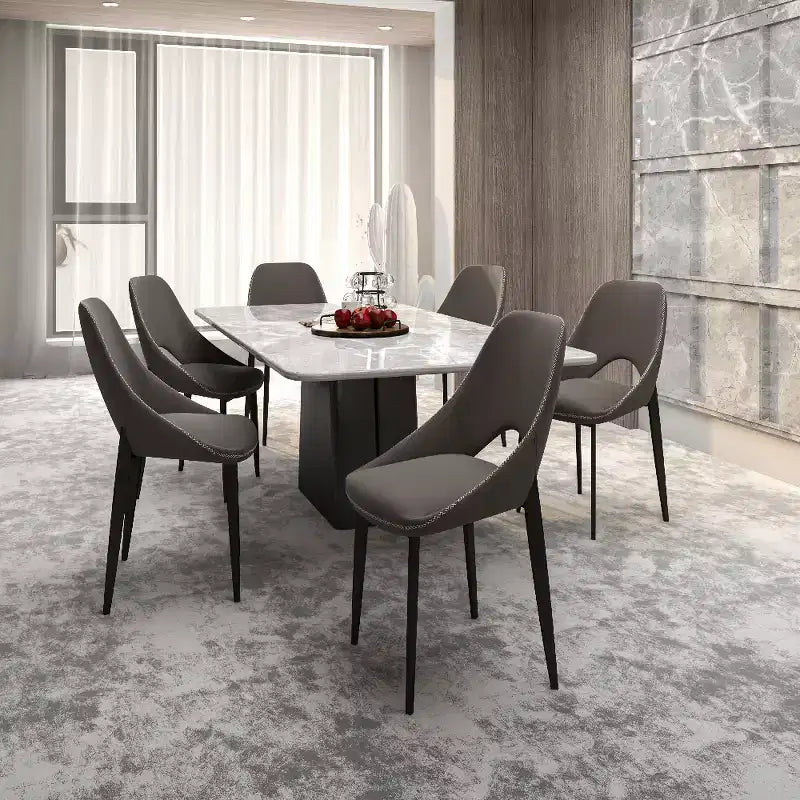 Chaise de salle à manger moderne, assise en tissu rembourré avec pieds en métal, assise d'appoint confortable pour la cuisine, la salle à manger ou le bureau