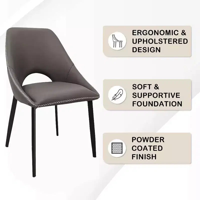 Chaise de salle à manger moderne, assise en tissu rembourré avec pieds en métal, assise d'appoint confortable pour la cuisine, la salle à manger ou le bureau