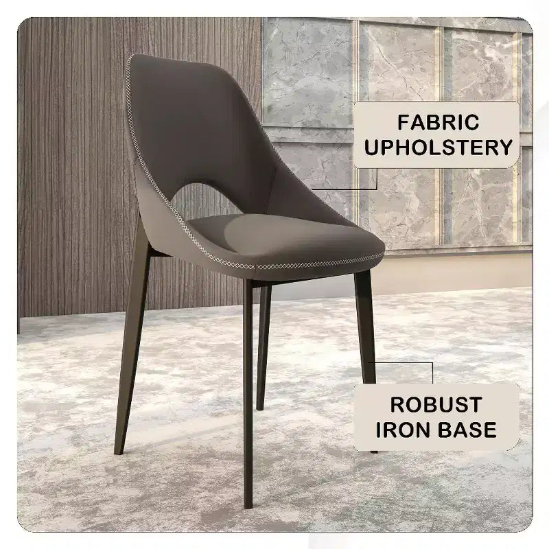 Chaise de salle à manger moderne, assise en tissu rembourré avec pieds en métal, assise d'appoint confortable pour la cuisine, la salle à manger ou le bureau