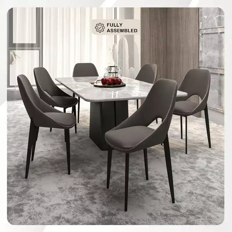 Chaise de salle à manger moderne, assise en tissu rembourré avec pieds en métal, assise d'appoint confortable pour la cuisine, la salle à manger ou le bureau