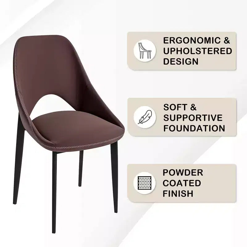 Chaise de salle à manger moderne, assise en tissu rembourré avec pieds en métal, assise d'appoint confortable pour la cuisine, la salle à manger ou le bureau