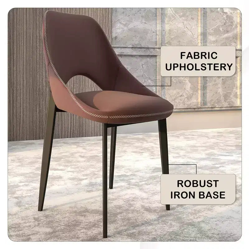 Chaise de salle à manger moderne, assise en tissu rembourré avec pieds en métal, assise d'appoint confortable pour la cuisine, la salle à manger ou le bureau