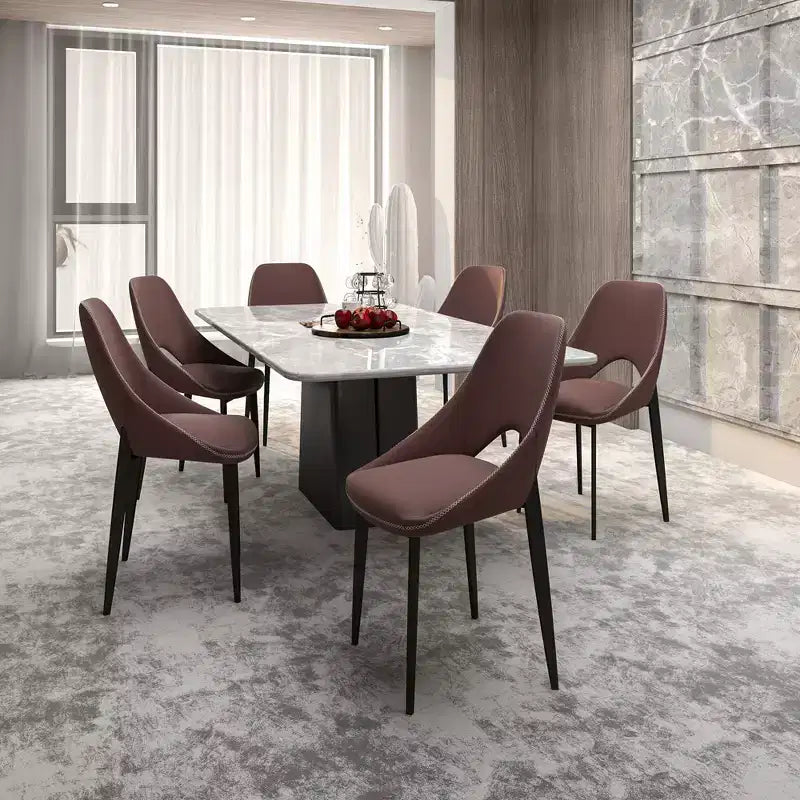 Chaise de salle à manger moderne, assise en tissu rembourré avec pieds en métal, assise d'appoint confortable pour la cuisine, la salle à manger ou le bureau