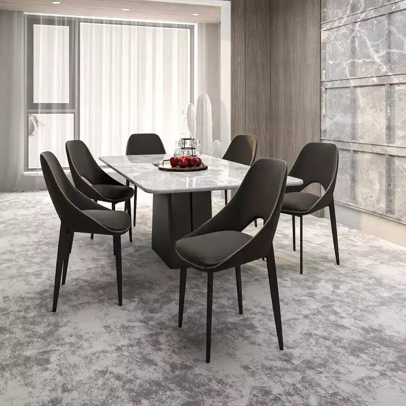 Chaise de salle à manger moderne, assise en tissu rembourré avec pieds en métal, assise d'appoint confortable pour la cuisine, la salle à manger ou le bureau