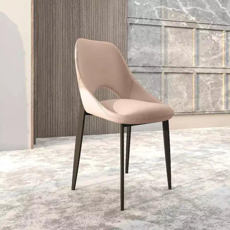 Chaise de salle à manger moderne, assise en tissu rembourré avec pieds en métal, assise d'appoint confortable pour la cuisine, la salle à manger ou le bureau