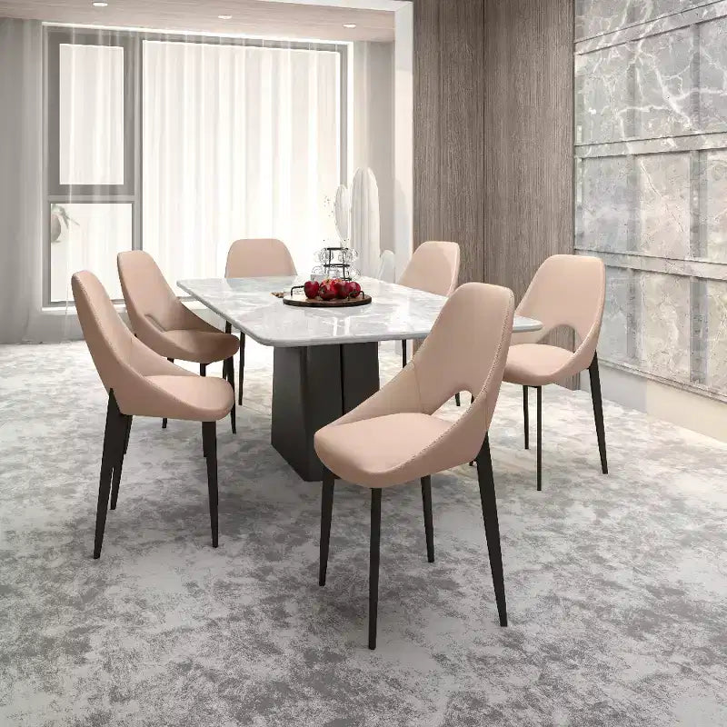 Chaise de salle à manger moderne, assise en tissu rembourré avec pieds en métal, assise d'appoint confortable pour la cuisine, la salle à manger ou le bureau