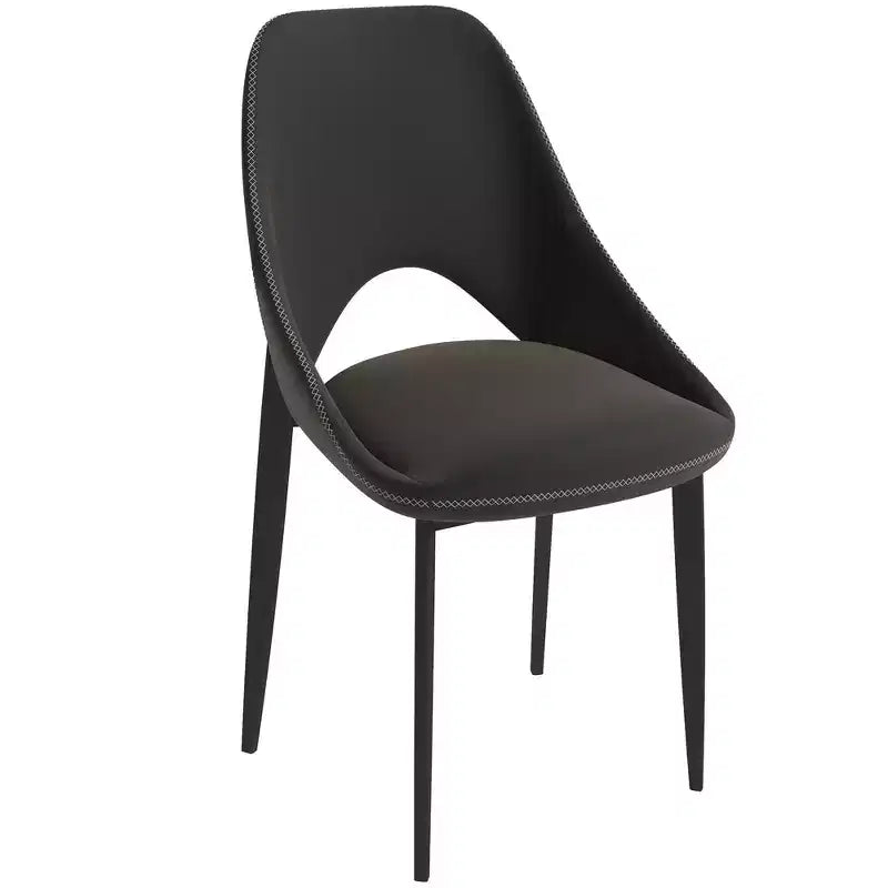 LeisureMod Amalfi Modern Dining Chair, Upholstered Fabric Seat with Metal Legs, Comfortable Accent Seating for Kitchen, Dining Room, or Office