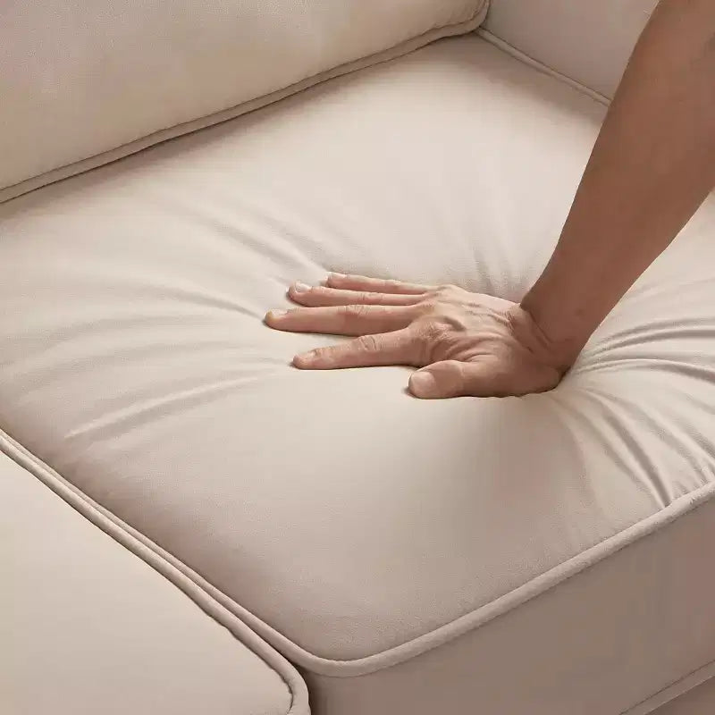 Fauteuil/Causeuse/Canapé 3 places en tissu avec accoudoirs arrondis et pieds en bois, Bleu marine/Noir/Taupe