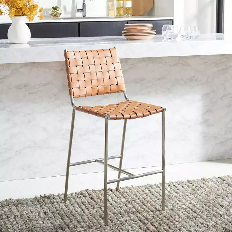 Tabouret de comptoir en tissu tressé