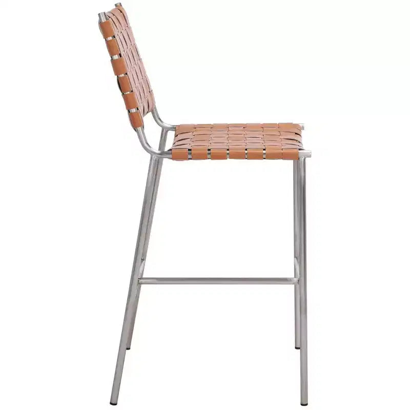 Tabouret de comptoir en tissu tressé