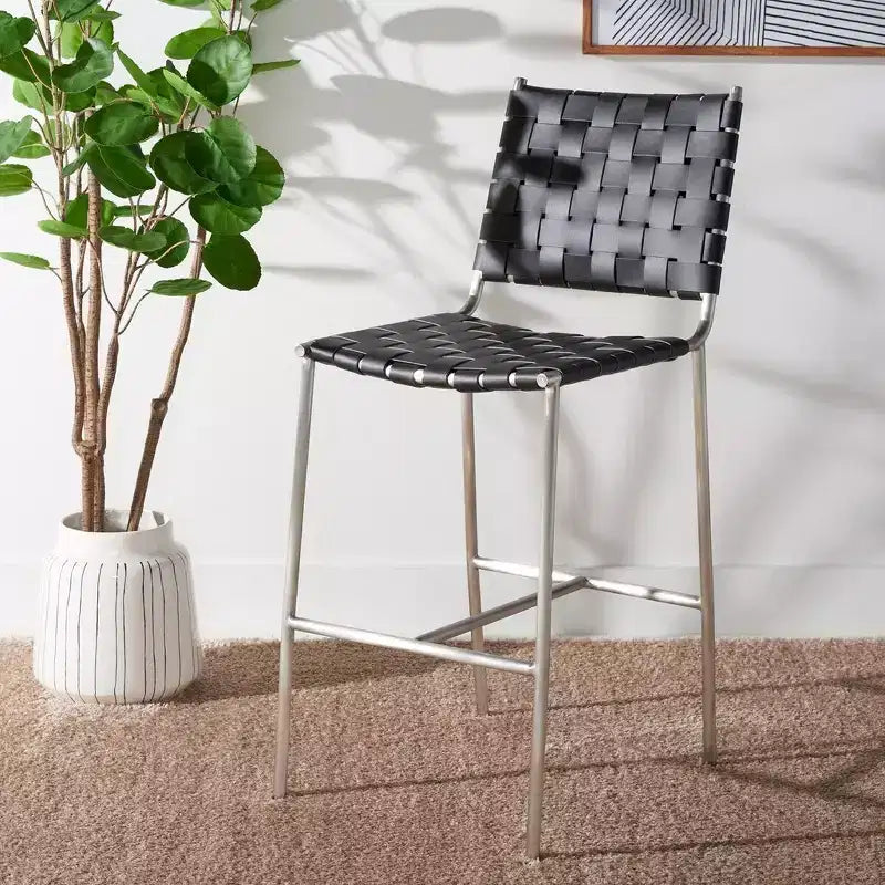 Tabouret de comptoir en tissu tressé