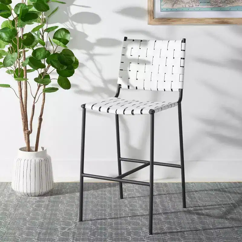 Tabouret de comptoir en tissu tressé