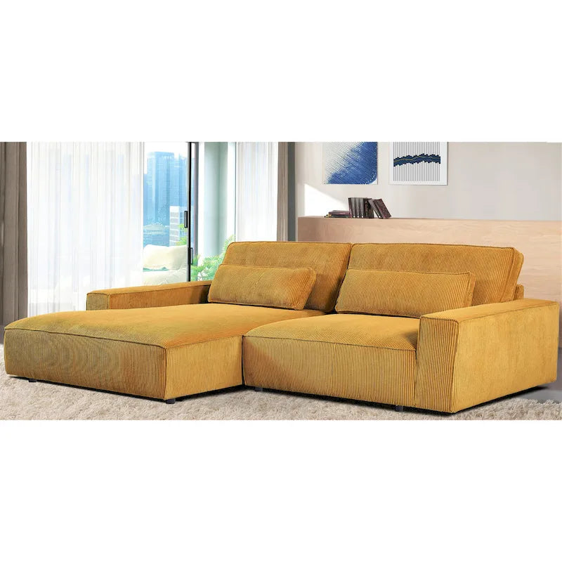 US Pride Furniture 105.52W Oversized Wood Frame Luxe Sectional Sofa
