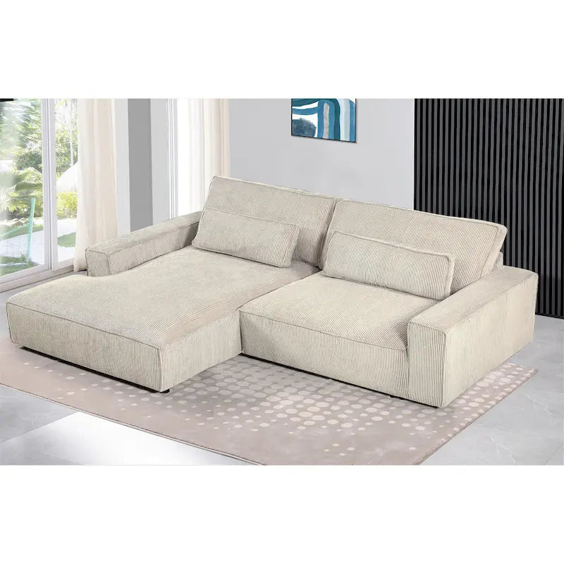 US Pride Furniture 105.52W Oversized Wood Frame Luxe Sectional Sofa