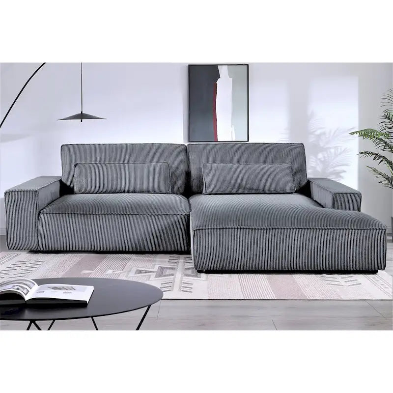 US Pride Furniture 105.52W Oversized Wood Frame Luxe Sectional Sofa