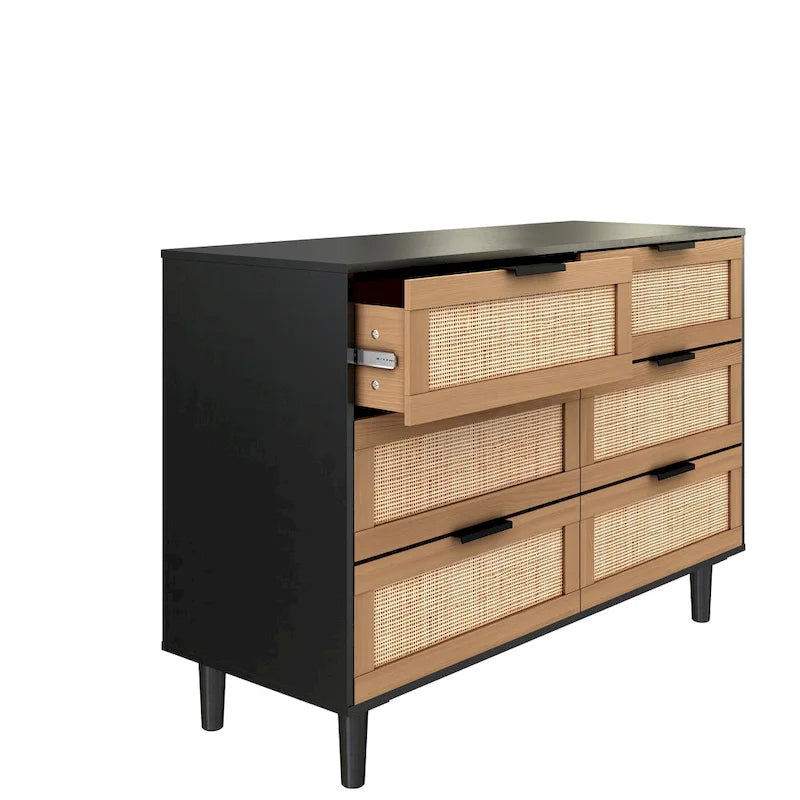 6 drawers Rattan dresser Rattan Drawer,