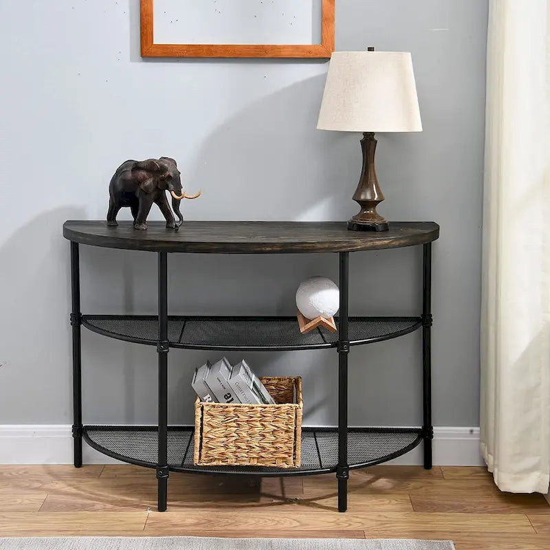 Industrial Console Table, 2-Tier Accent Table Coffe Table