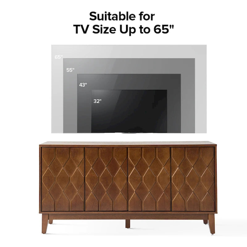 Olympia 60Modern Storage Sideboard Storage with Adjustable Shelves By HULALA HOME