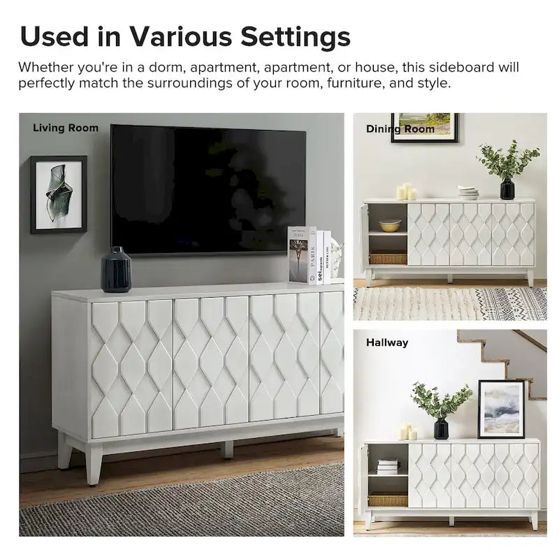 Olympia 60Modern Storage Sideboard Storage with Adjustable Shelves By HULALA HOME