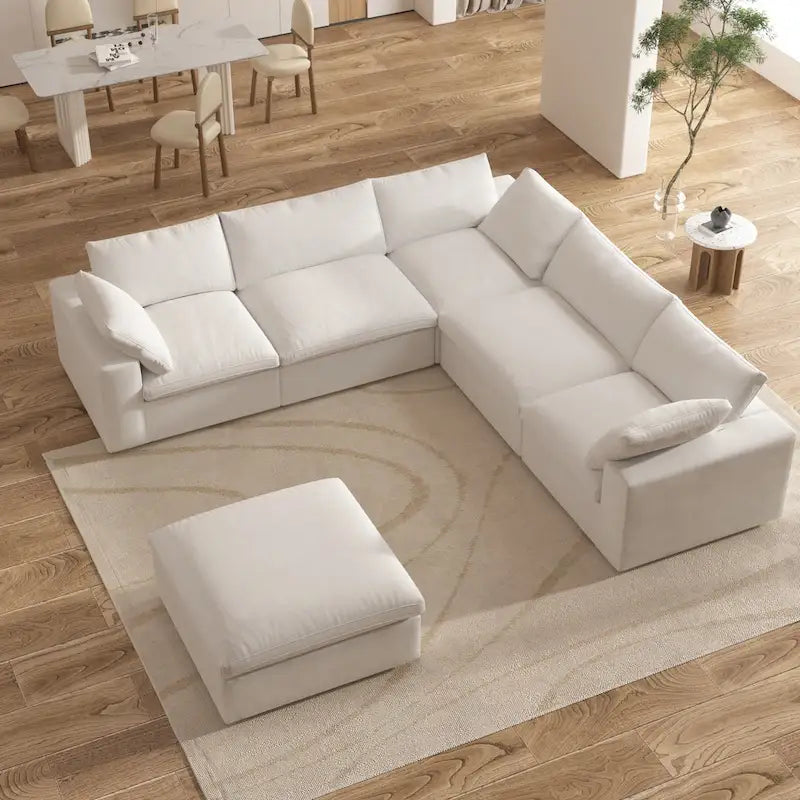 Widen Down Filled 5-Piece Sectional and Ottoman
