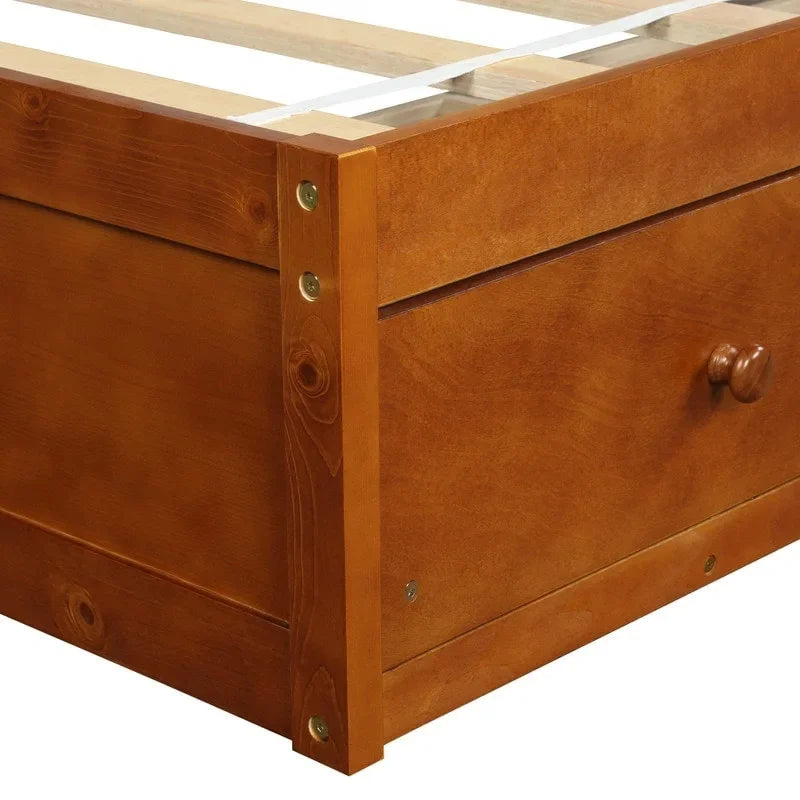 3-Drawers Twin Size Solid Wood Platform Storage Bed Frame