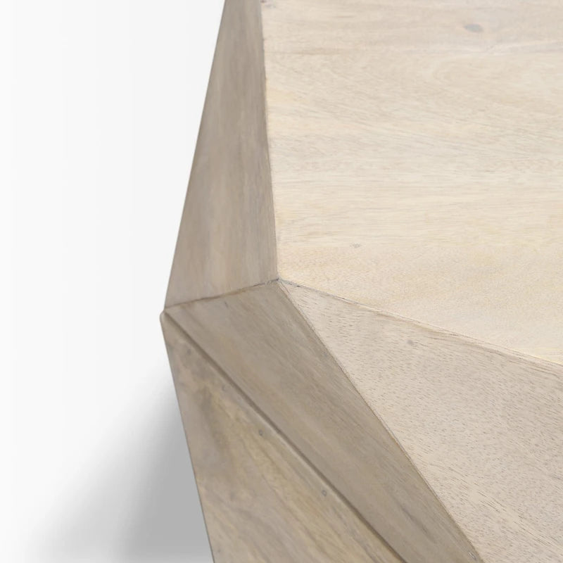Arreto Black Solid Wood Hexagonal Coffee Table With Storage