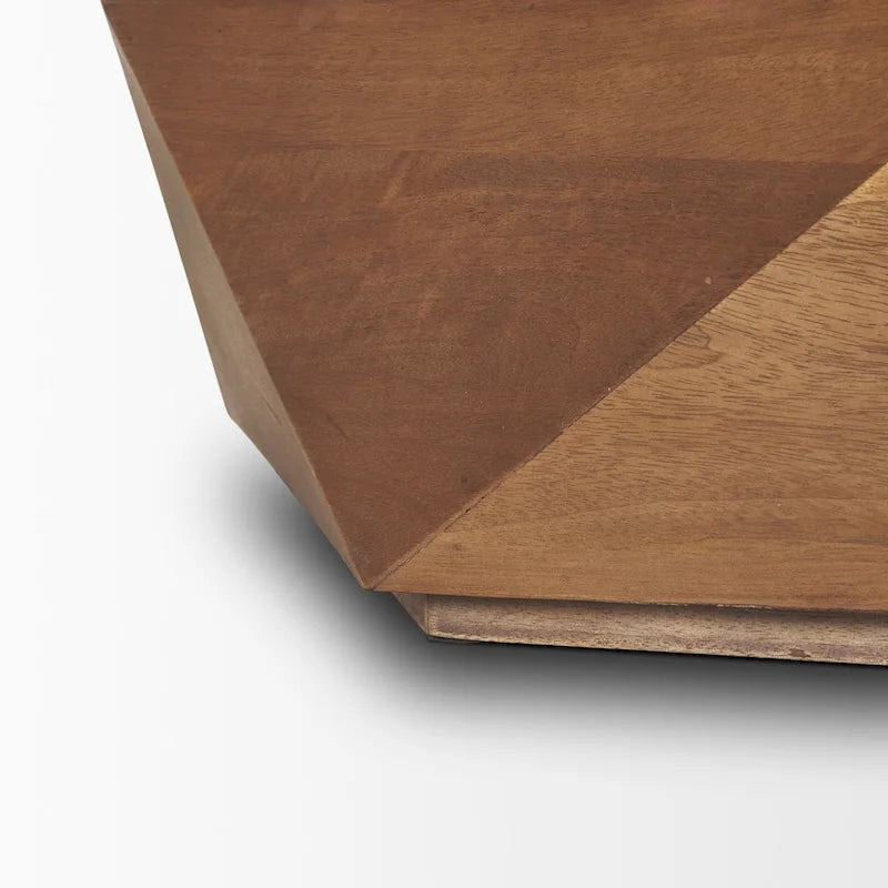 Arreto Black Solid Wood Hexagonal Coffee Table With Storage