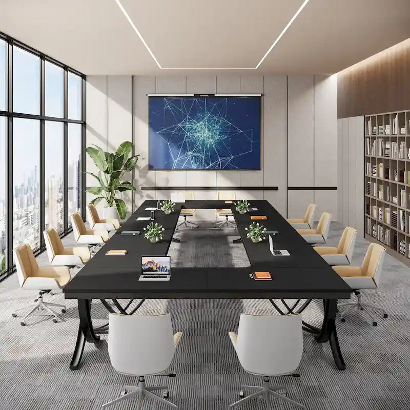 6.5FT Conference Table for 6-8 People , 78 inch Long Rectangular Seminar Table