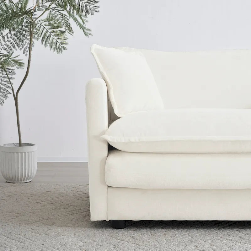 2 Seater Loveseat and Chair Set, 2 Piece Sofa & Chair Set, Loveseat and Accent Chair , 2-Piece Upholstered Chenille Sofa Living