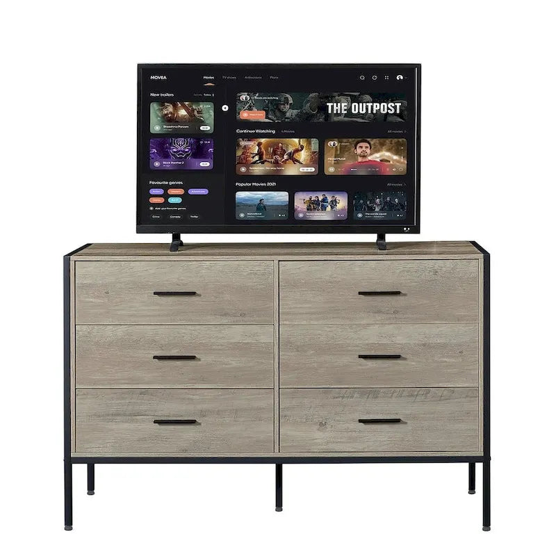 48.58 Modern Rustic Grey Wood Dresser Chest With Drawers